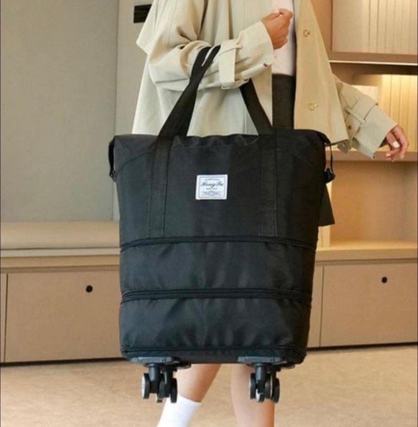 Producto - Bolso estilo maleta con ruedas y regulador de niveles DISPONIBLE NEGRO