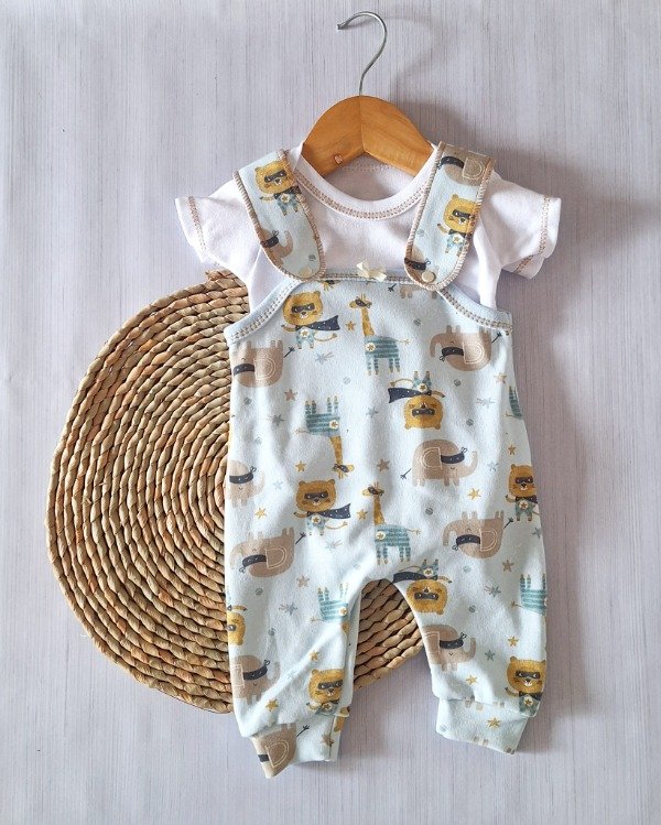 Producto - Jardinero + Body Zafari Celeste
