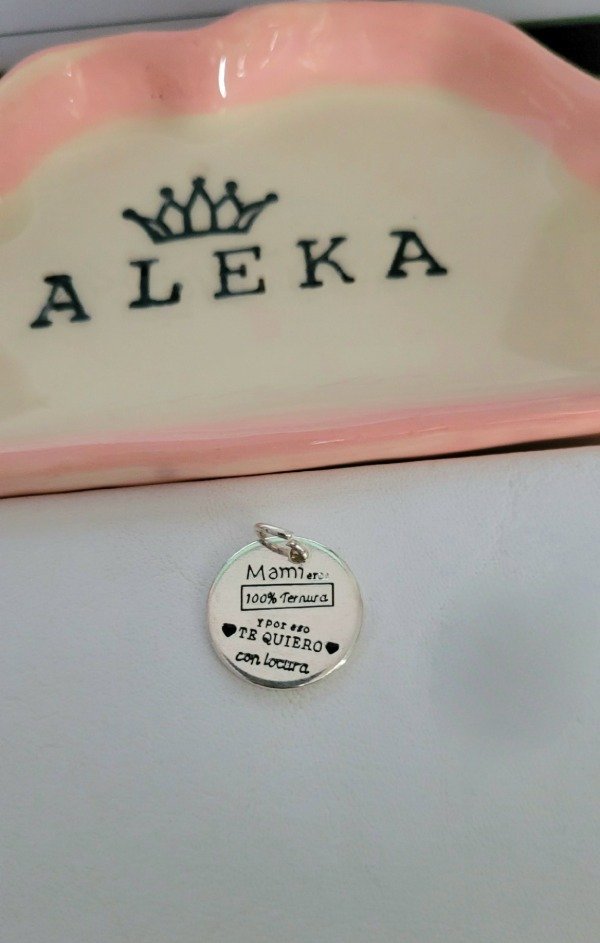 Producto - Dije frase de mamá de acero blanco - 2
