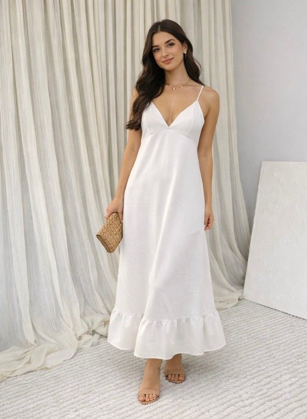 Producto - Vestido largo crepe sastrero