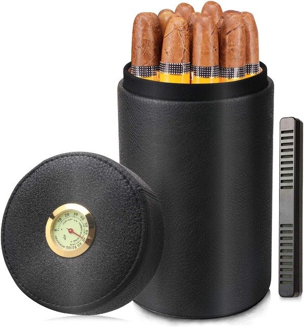 Producto - Estuche Humidor Cigarros Cuero Cedro Portátil Habano