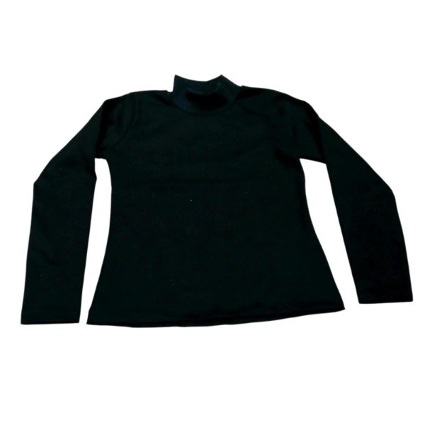 Producto - Media polera de algodón Ribb Dama T.U Negro