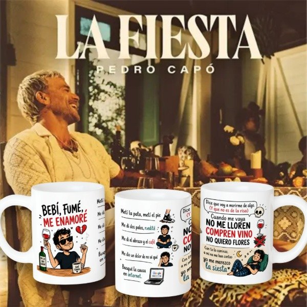 Producto - Plantilla para taza de Pedro Capó LA FIESTA