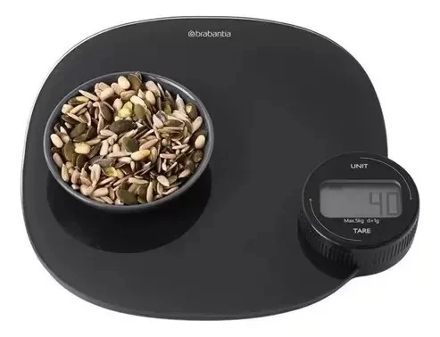 Producto - Balanza De Cocina Brabantia Plus Dark Grey Capacidad5 Kg Color Negro