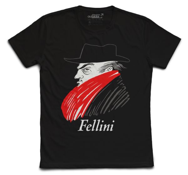 Producto - Remera Federico Fellini - Dibujo - Negra