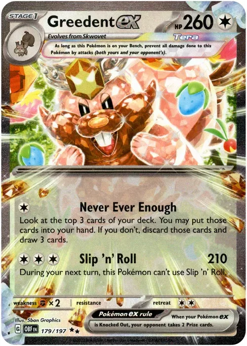 Producto - Greedent ex - 179/197 - Obsidian Flames - Holo