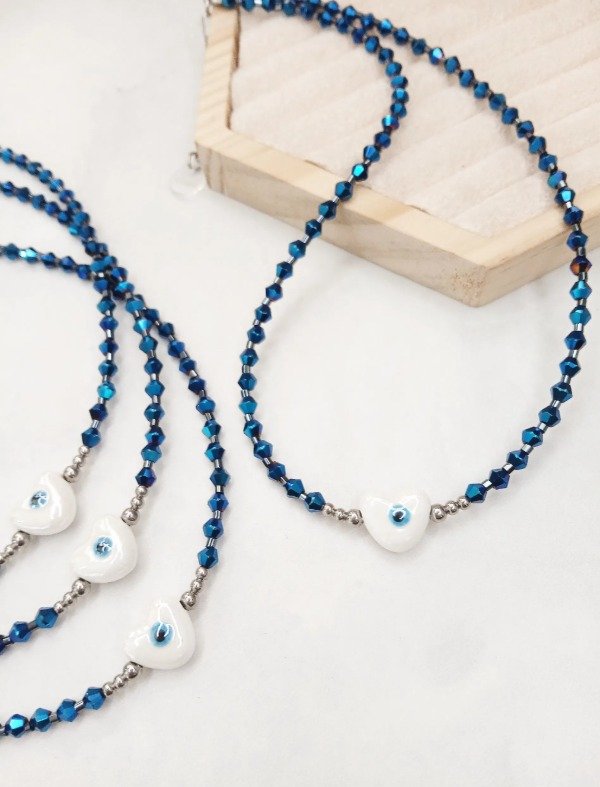 Producto - Collar Corazón cerámica Azul
