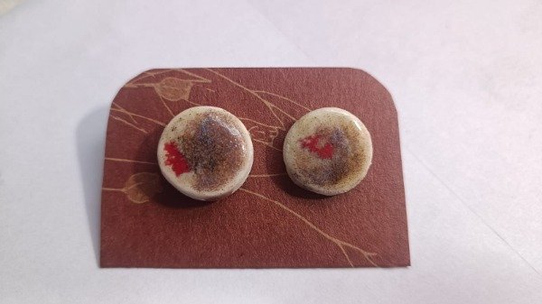 Producto - Aritos boton tonos rojizos