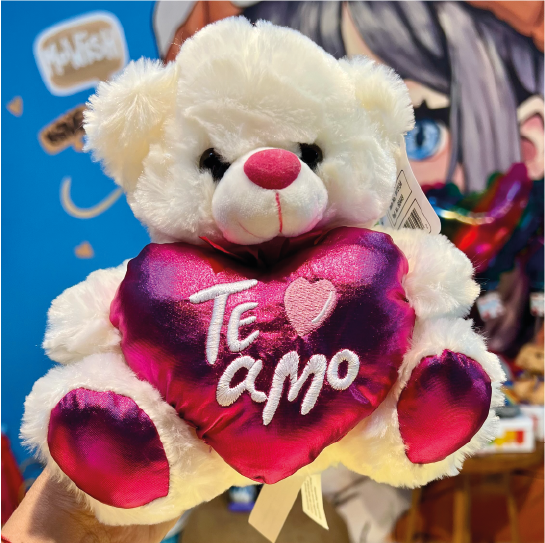 Producto - OSITO TE AMO CORAZÓN ROSA/DORADO/ROJO