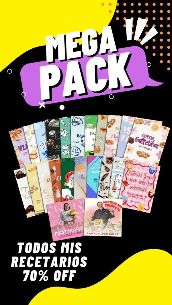 Producto - MEGA PACK: TODOS MIS RECETARIOS Y MASTERCLASS DIGITALES A UN SÚPER PRECIO!