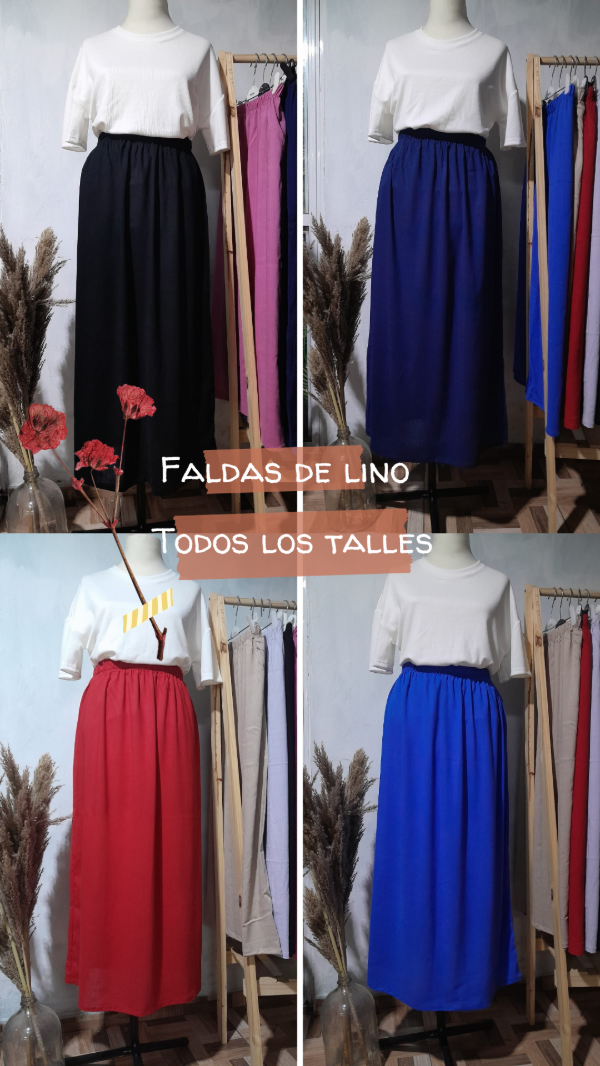 Producto - Polleras de lino (TODOS LOS TALLES)