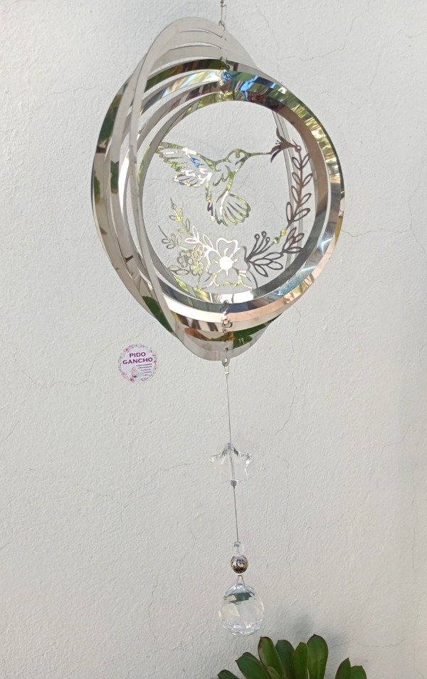 Producto - Giraviento grande, colibrí, con perlas o caireles- 3 cm