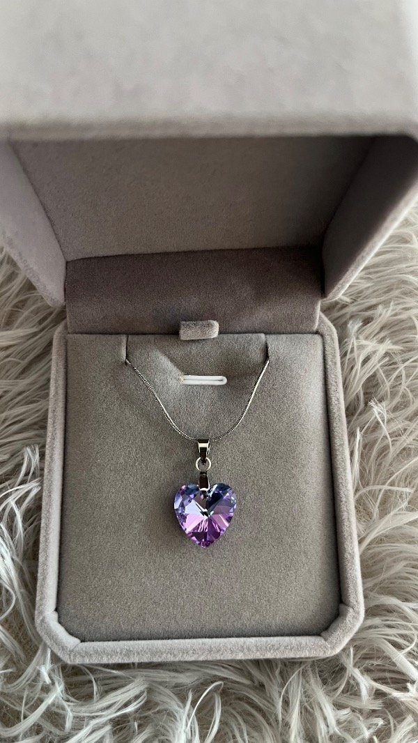 Producto - Collar corazón cristal violeta - 0