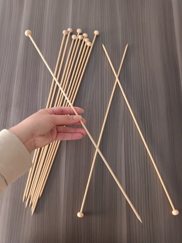 Producto - Par Dos Agujas Tejer De Madera Tricot 4-5-6