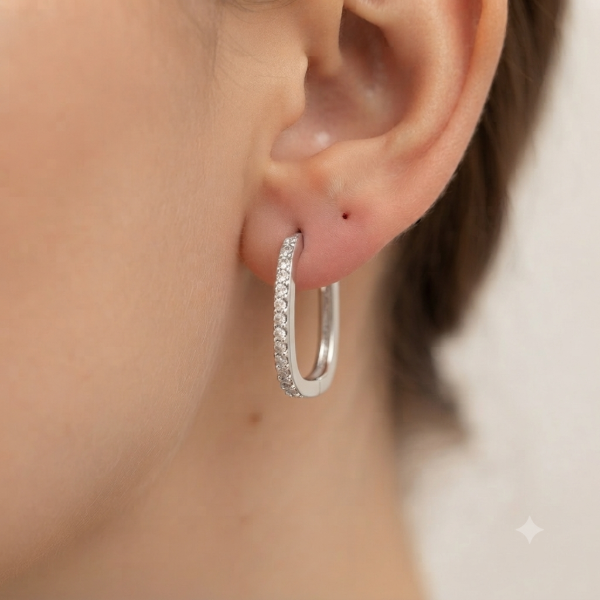 Producto - Argolla rectangular con cubic 7mm - 1