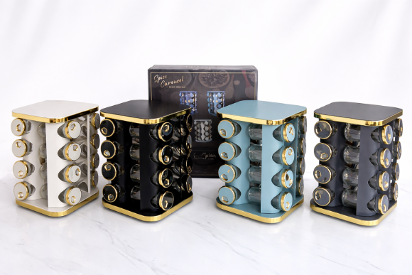 Producto - ESPECIEROS GIRATORIOS LISOS X16 FRASCOS