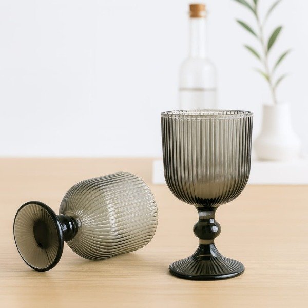 Producto - Copas rayadas Negras x 6u