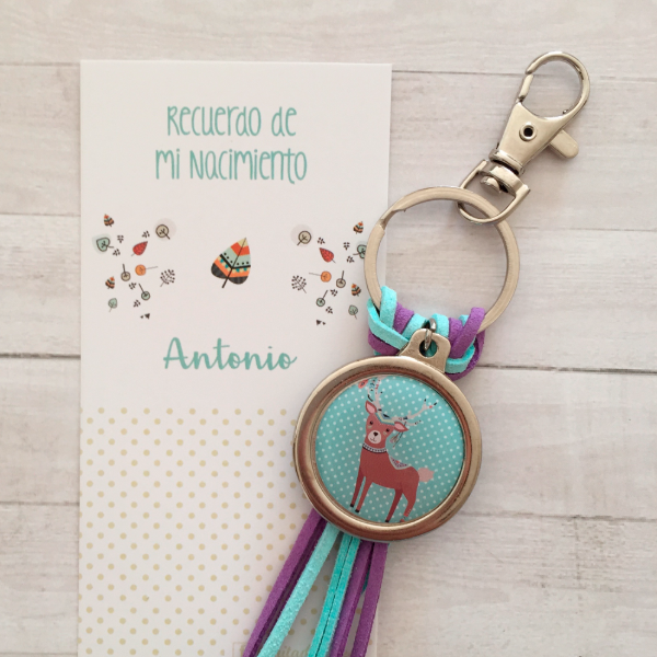 Producto - PACK SOUVENIR LLAVERO GAMUZA PERSONALIZADO - NACIMIENTO