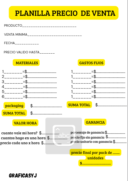 Producto - plantillas precio venta