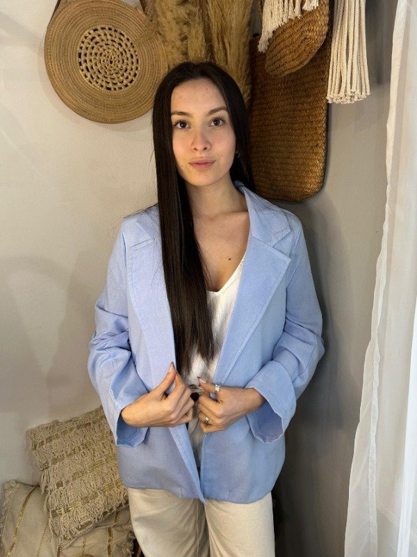 Producto - Blazer Lino Viena Celeste