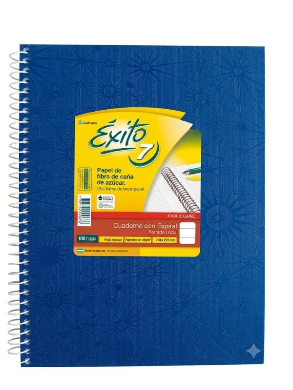 Producto - Cuaderno 100 Hojas Tipo ABC - 21 x 27 cm - Tapa Dura - Éxito Azul