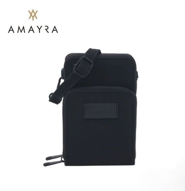 Producto - Bandolera portacelular Amayra PU negra 67-B9411R