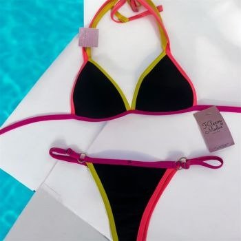 Producto - BIKINI NEGRA CON TIRAS COMBINADAS