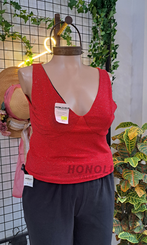Producto - Top Musculosa de Glitter Rojo