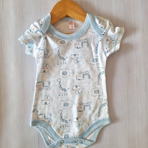 Producto - Body Algodón Celeste Animalitos MC