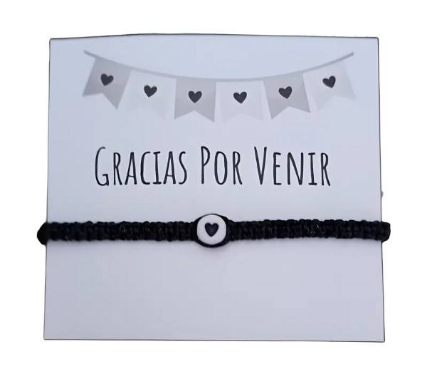 Producto - Pulsera Macramé Corazón Negro