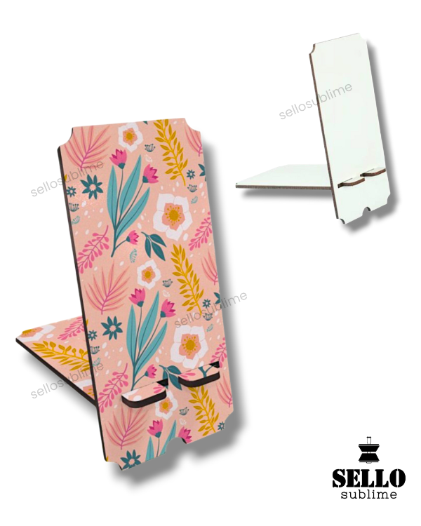 Producto - PORTA CELULAR DE MADERA CRISTAL SUBLIMADO