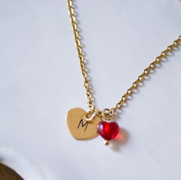 Producto - Chapita Personalizada Corazón  - Oro laminado