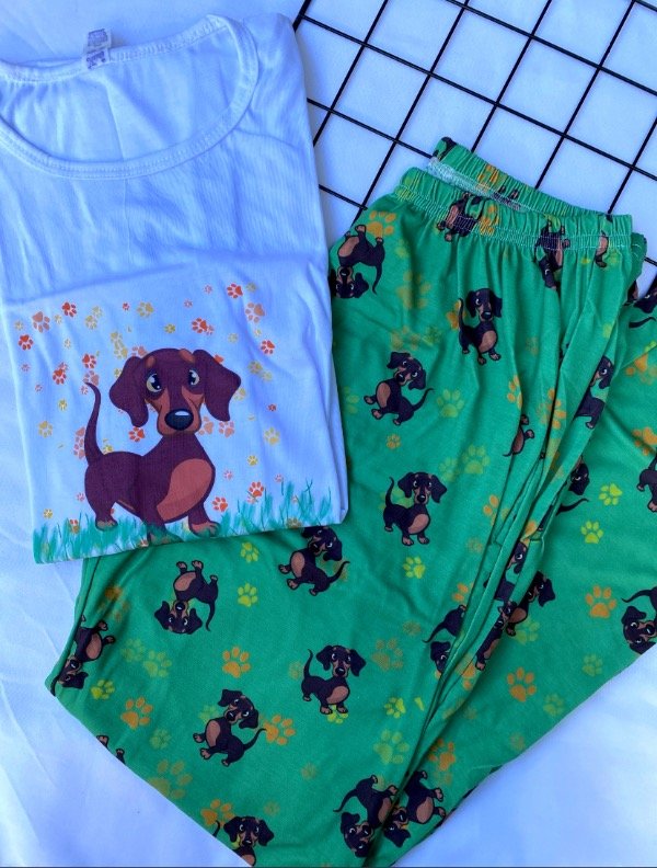 Producto - Pijama unisex mangas cortas - perro salchicha