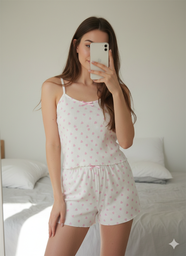Producto - Pijama corazón fondo blanco