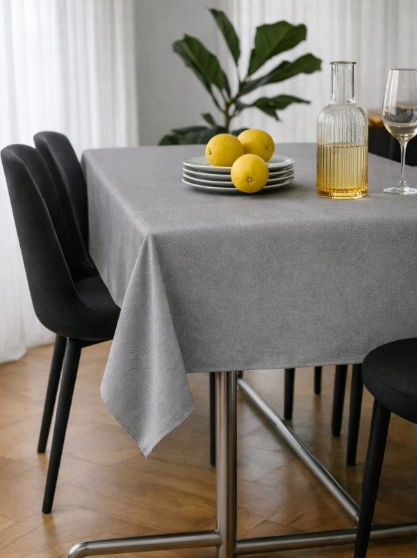 Producto - Mantel 1,80mts liso gris  Ecocuero (Efectivo: 17.200)