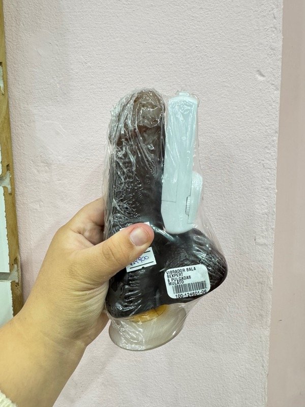 Producto - Consolador vibrador con sopapa negro 16x4