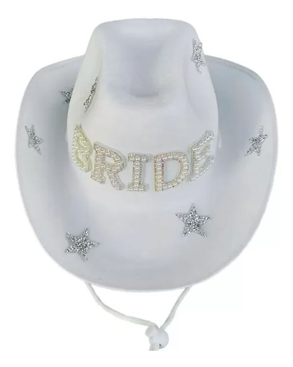 Producto - GORRO COWBOY GAMUZA BLANCO BRIDE CON LUZ x1