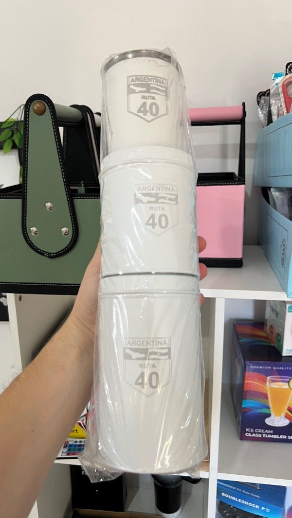 Producto - Set de mate y Yerbera (Ruta 40) Blanco