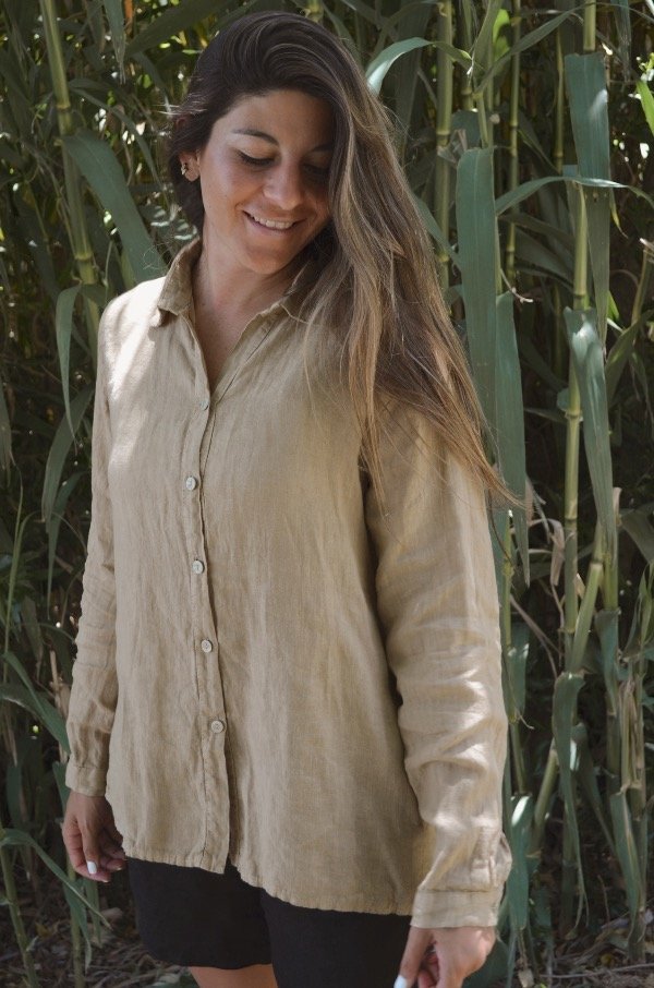 Producto - Camisa Azucena 100 Lino Camel