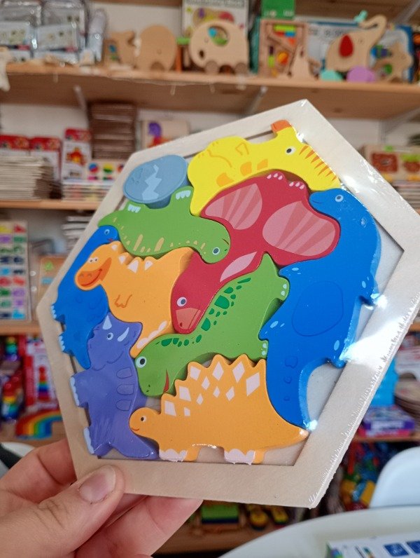 Producto - Rompecabezas hexagonal 3 en 1. DINOS - TRANSPORTE - GRNJA - MAR - 2