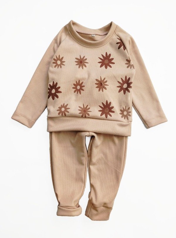 Producto - ARTICULO 809 - CONJUNTO TIPO PIJAMA DE DARLON ROSA  ESTAMPA LITTLEFLOWERS