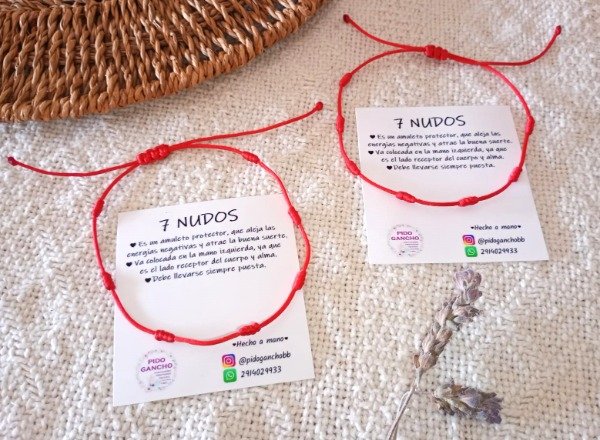 Producto - Set de 2 tobilleras 7 nudos simples