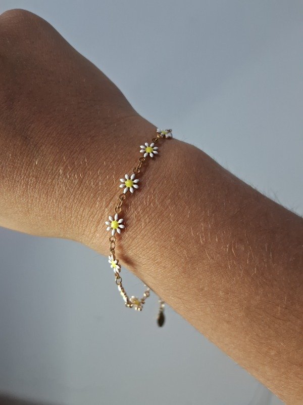 Producto - Pulsera margaritas blanco