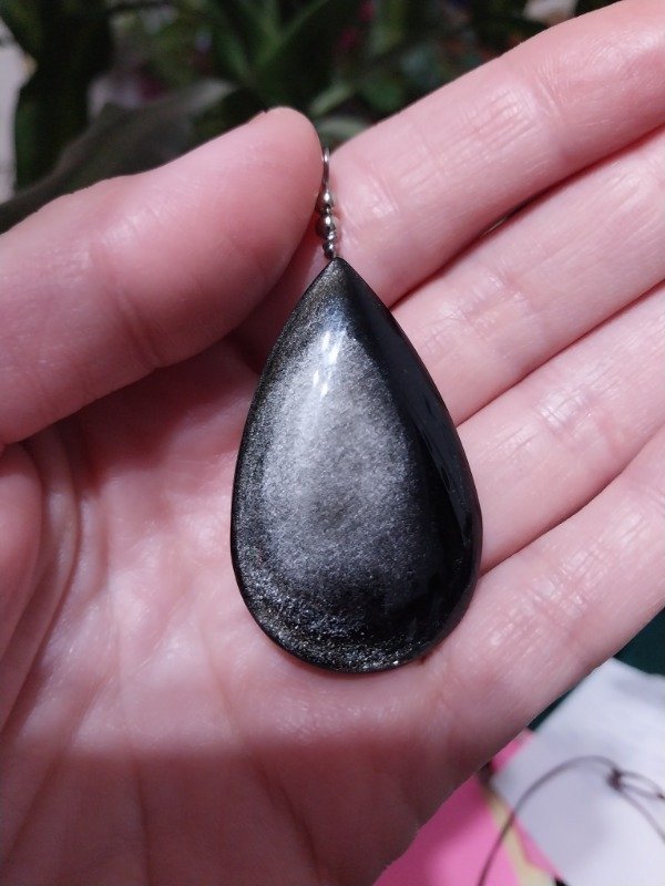 Producto - Dije Teotihuacán Obsidiana Plateada