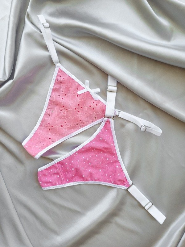 Producto - PACK x2 BOMBIS ROSAS (BRODERIE ELASTIZADO Y ALGODÓN) 1