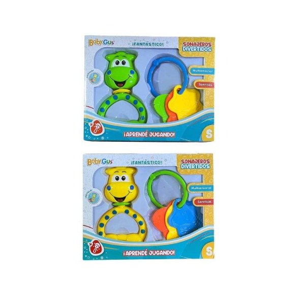 Producto - 51385 - Set de 2 sonajeros jirafa