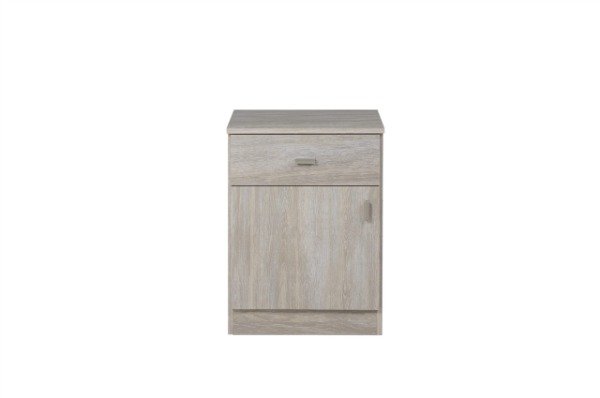 Producto - Mesa de luz 1 cajón 1 puerta Ricchezze Piu Pack Fresno Blanco