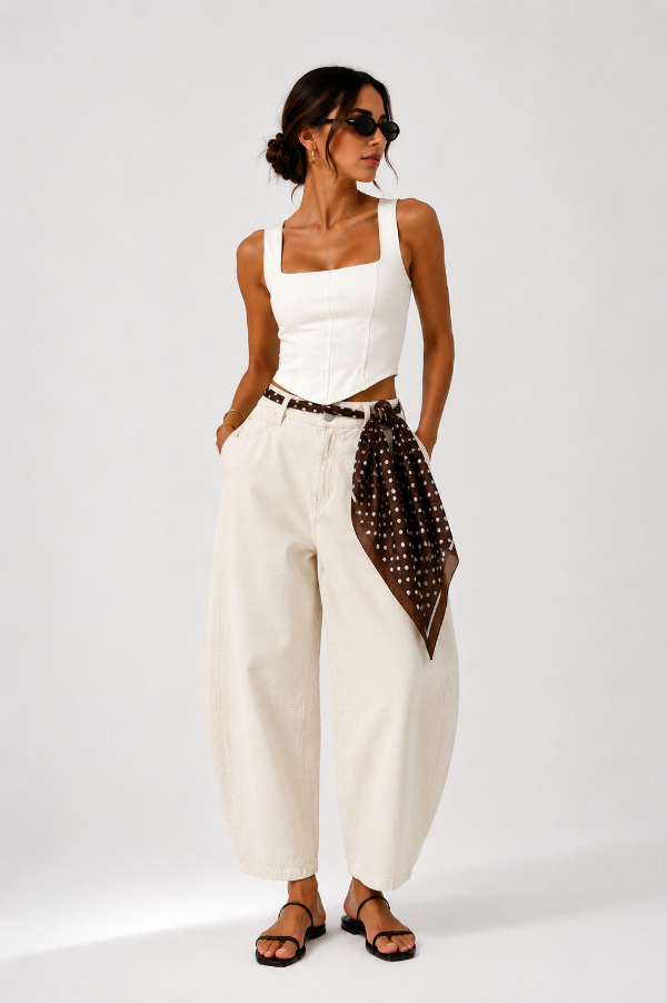Producto - Pantalón barrel Camila crudo - 1