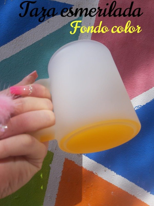 Producto - TAZA ESMERILADA FONDO  COLOR NARANJA