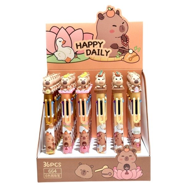 Producto - BOLIGRAFO 6 COLORES CAPIBARA
